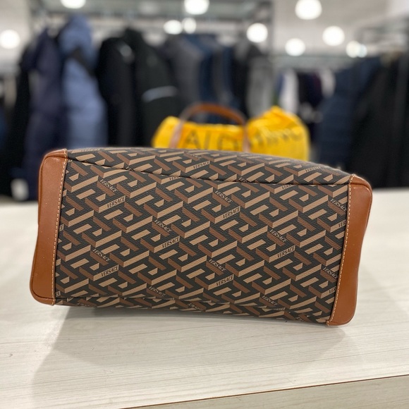 Versace Greca Monogram Coated Canvas Tote - Picture 6 of 6